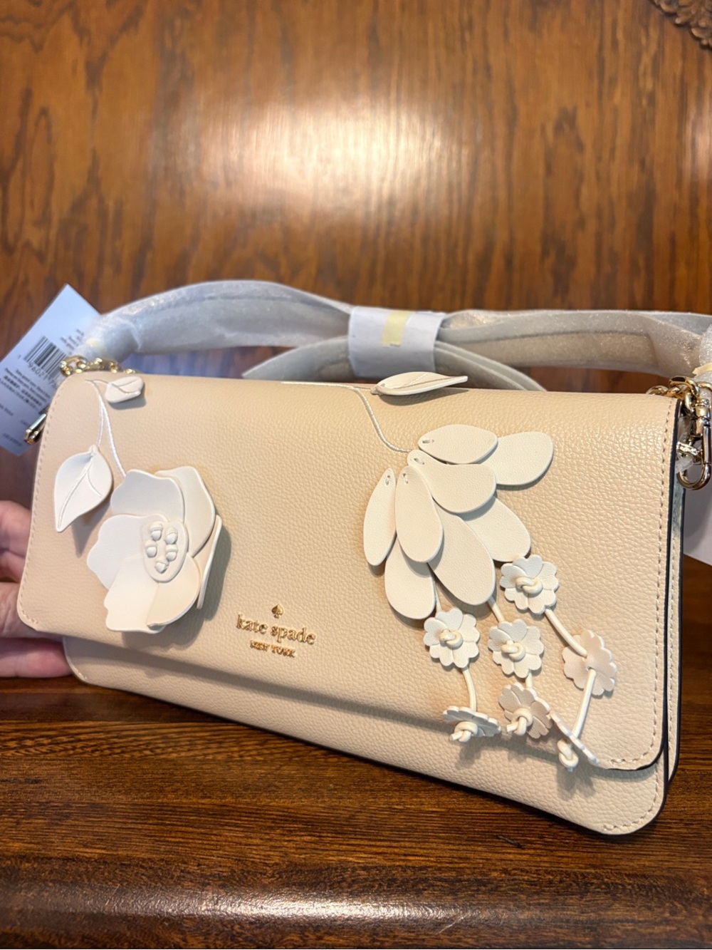 NWT-Kate Spade-SET-Ivy Floral Crossbody & Keyring Card Holder-Milk Glass-$558 - Picture 4 of 15